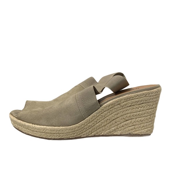 G.H. Bass Cher Open Toe Slingback Wedge Tan Size - Picture 1 of 5